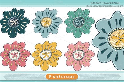 Modern Flower Bloom Clip Art ~ Illustrations On Creative Market