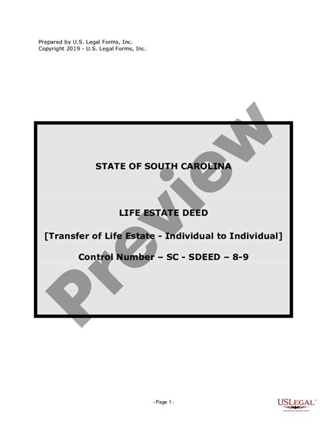 Life Estate Deed Form South Carolina Us Legal Forms