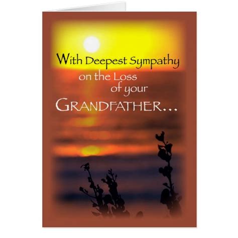 Grandfather Sympathy Sunset Card Zazzle