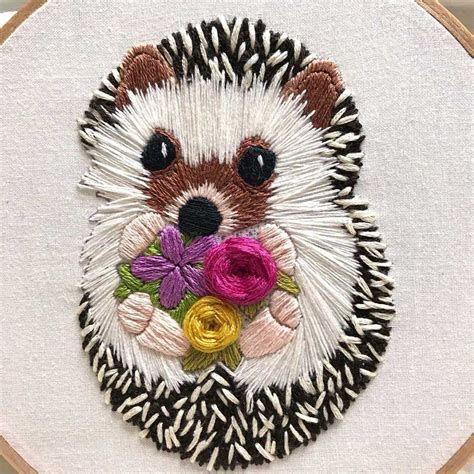 Cross Stitch Kit Hand Embroidery Hedgehog Animals Craft Supplies