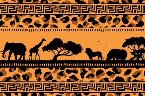 Leopard Print With African Animals Textured Vinyl Placemats Tenstickers