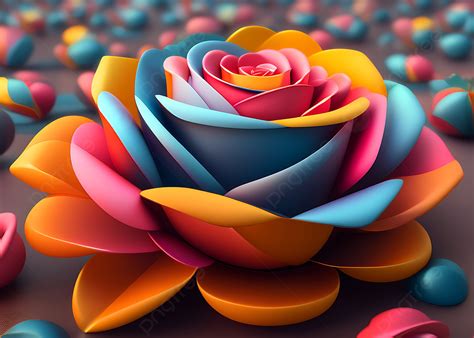 Rose 3d Flowers Rendering Generative Ai Art Background 3d Flowers