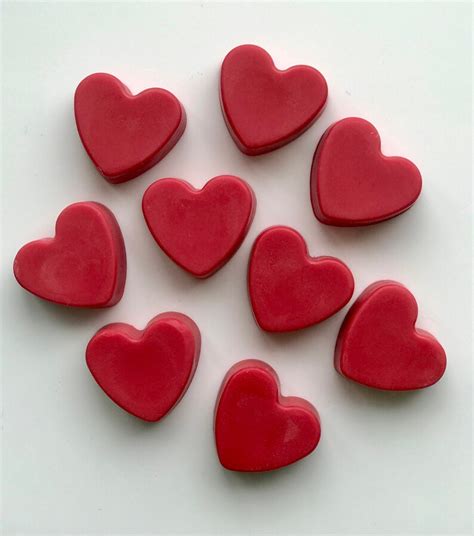 Heart Shaped Soy Wax Melts 9 Medium Size Melts In Many Colors Etsy