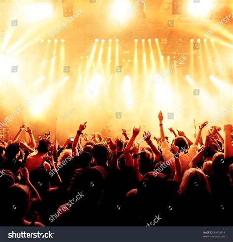 silhouettes of concert crowd in front of bright stage lights | Concert crowd, Concert, Rock concert