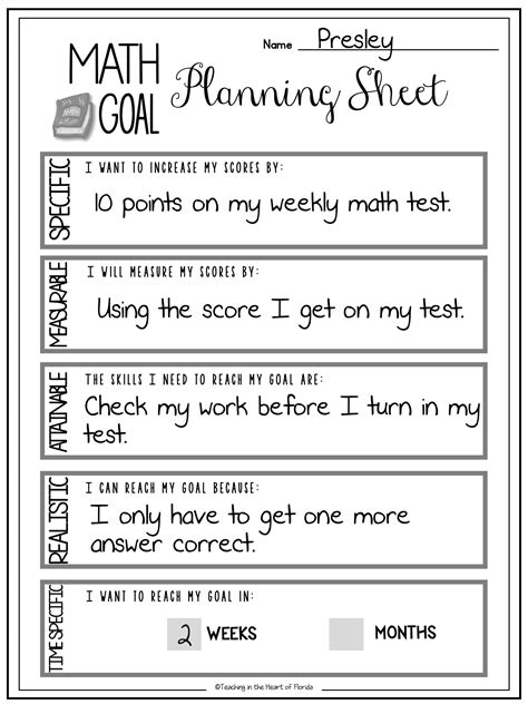 Smart Goals Using Goal Setting Worksheets To Empower Students To Own