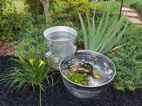 Galvanized Bucket Fountain I Made Based On Ideas From Pinterest