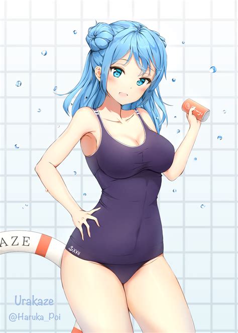 ﻿kz Urakaze Harukapoi Anime Ero Swim Urakaze Kantai Collection