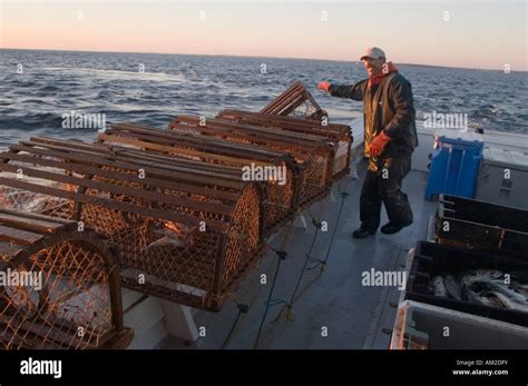 Dropping Lobster Traps At Sunrise Prince Edward Island Maritimes Canada