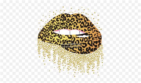 Leopard Printed Lips Heat Transfer Leopard Print Lips Png Emoji