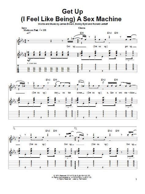 Get Up I Feel Like Being A Sex Machine By James Brown Guitar Tab Play Along Guitar Instructor