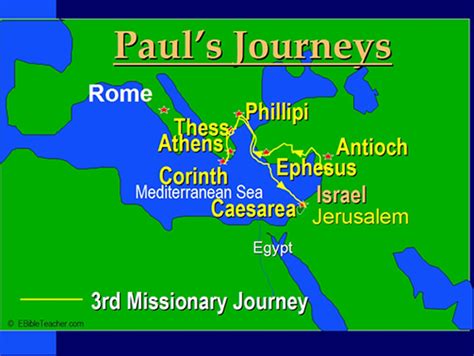 Bible Map Pauls Third Missionary Journey
