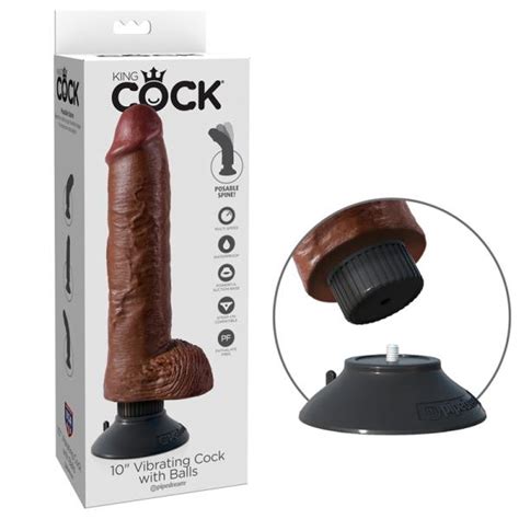 King Cock 10in Vibrating Cock Wballs Brown On Literotica