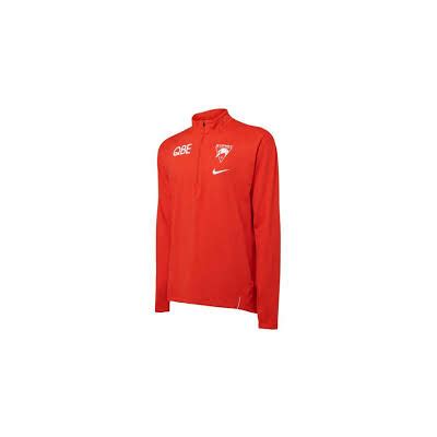 Adelaide crows v collingwood magpies; Sydney Swans 2021 Nike Mens Element Half-Zip Top Red