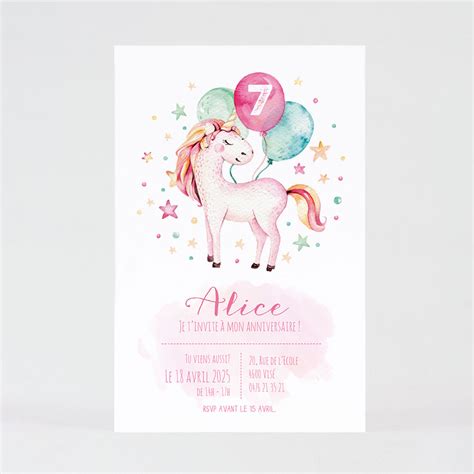 Weit Weg F Rbung Jubeln Carte Invitation Anniversaire Licorne Kunst