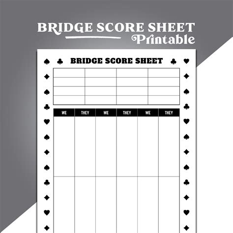 Bridge Game Score Sheet Contract Bridge Scoring Chicago Etsy Australia