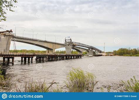 Construction Of New Bridge Spans Stock Photo Image Of Industrial