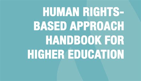 Human Rights Based Approach Handbook For Higher Education The Raoul