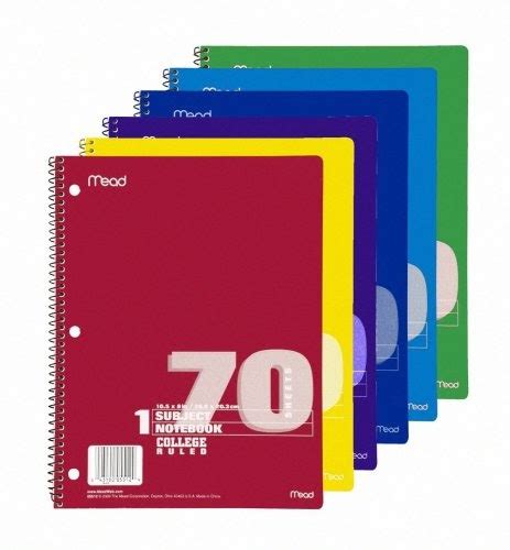 Online Shopping Mead Spiral Notebook College Ruled 1 Subject 70