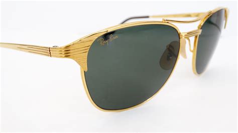 ray ban signet gold frame sunglasses vintage by misty