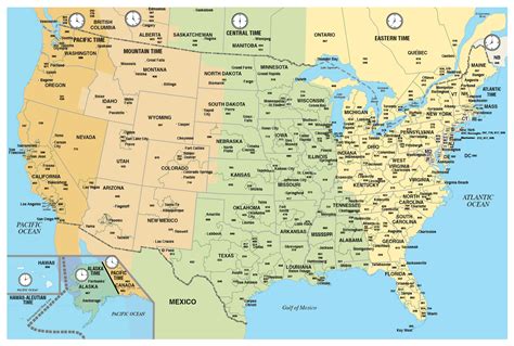 Large Usa Area Codes Map With Time Zones Usa United States Of