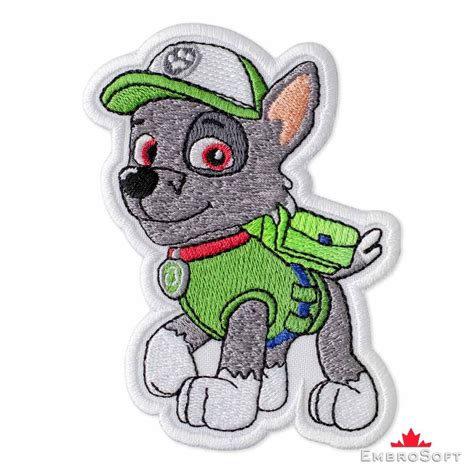 Paw Patrol Rocky Cute Cartoon Character Embroidered Patch Iron On Size