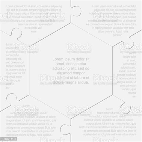 Six Pieces Jigsaw Puzzle Hexagonal Presentation Infographic Stock