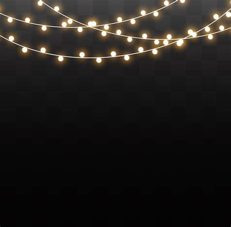 Premium Vector Garland String Lights Isolated On Transparent