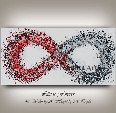 Infinity Symbol Original Abstract Painting Oil Painting Red And Black