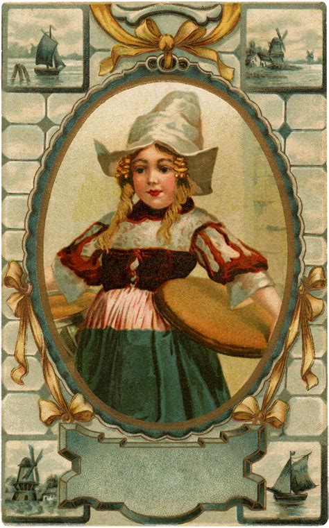 Cute Vintage Dutch Girl Image The Graphics Fairy