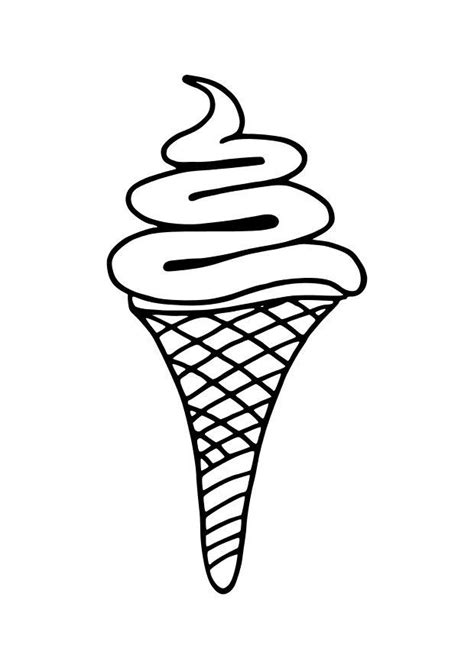 Composé de cornet et de glace. Coloriage cornet de glace gratuit à imprimer