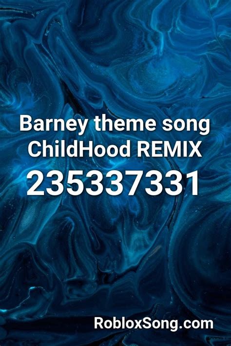 Memes are remixes, and they're almost always bigger than their source. Barney Theme Song Childhood Remix Roblox ID - Roblox Music ...