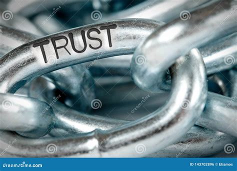 Chains Closeup With Trust Concept Stock Photo Image Of Abstract Loop