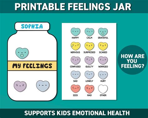Feelings And Emotions Jar Feelings Printable Kids Mental Health