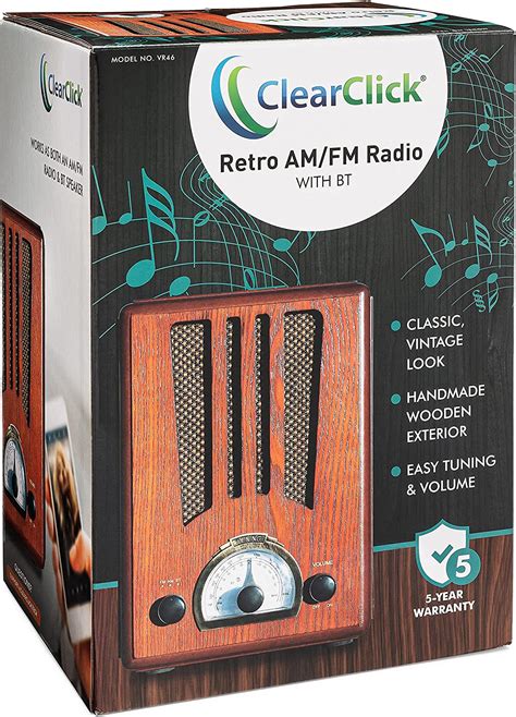 Buy Clearclick Classic Vintage Retro Style Amfm Radio With Bluetooth