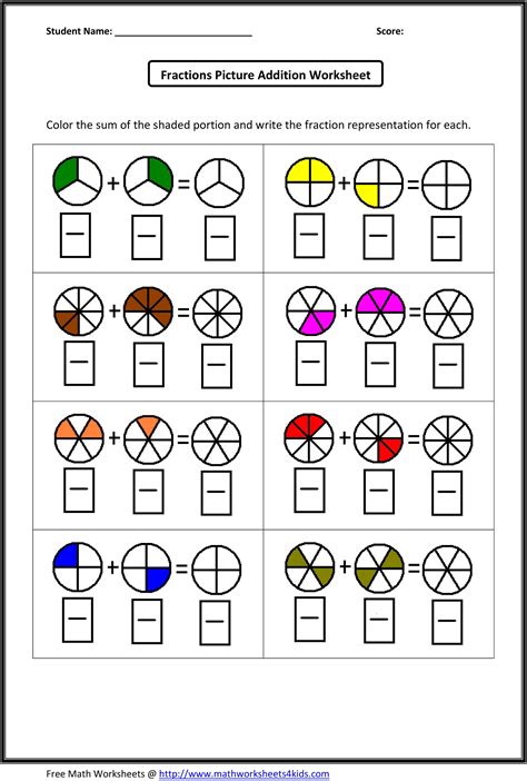 Fractions Worksheets Grade 2