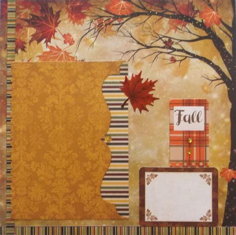 fall scrapbook page premade 12x12 gems and glitter embellishments compliments fall hiking