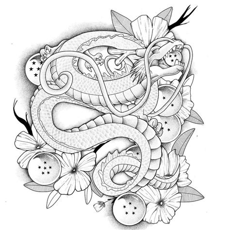 Fierce dragon clutching an eight ball tattoo design. Looove | Dbz tattoo, Dragon ball tattoo, Baby dragon art