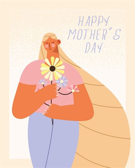 Premium Vector Mothers Day Greeting Card Illustration