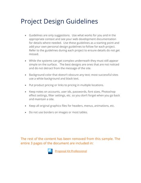 Project Design Guidelines Template Download