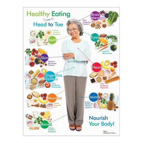 Older Adult Healthy Eating From Head To Toe Poster Visualz