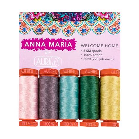 50wt Welcome Home Aurifil Thread Box Anna Maria Amh50wh5 Fat