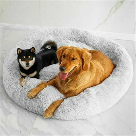 Live pets, canned, fresh or frozen. S-XXL Soft Fluffy Plush Calming Pet Bed Dog Cat Sleeping ...