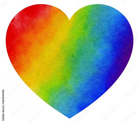 Watercolor Hand Painted Rainbow Heart Stock Illustration Adobe Stock