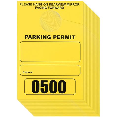 500 Pack Parking Permit Blank Temporary Parking Pass Numbered Hang