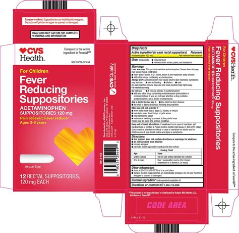 Fever Reducing Childrens Suppository Cvs Pharmacy