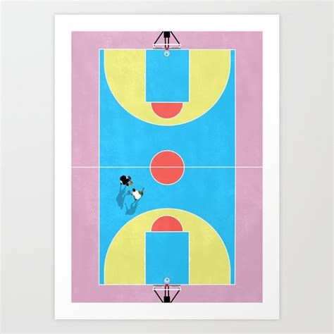 Basketball Court Pastel Colors Art Print By From Above Society6