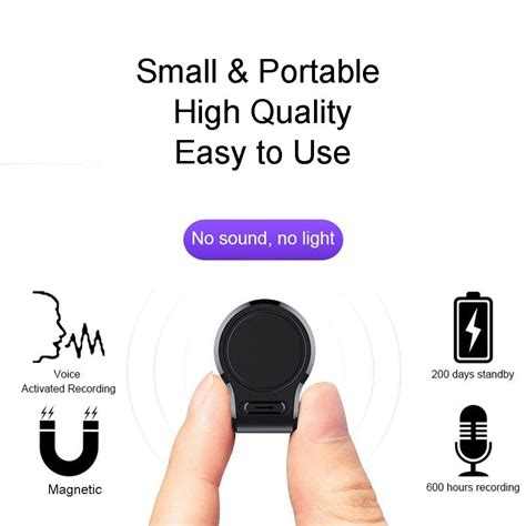 Ultra Stealth Pin Button Voice Recorder Hidden Sound Activated Recor