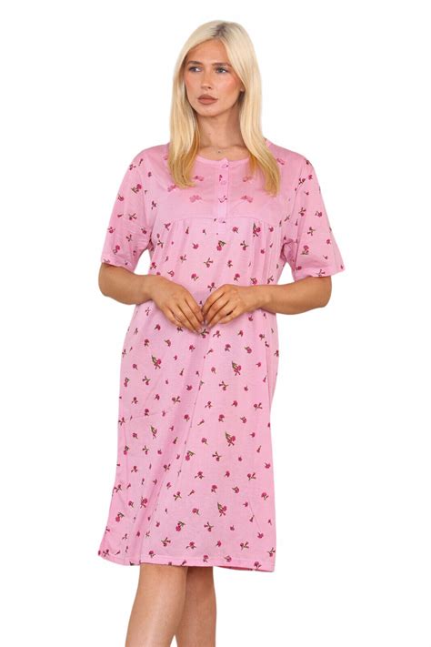 Short Sleeve Nightie Night Dress Cotton Mix Ladies Night Shirt Nightie Size 8 16 Ebay
