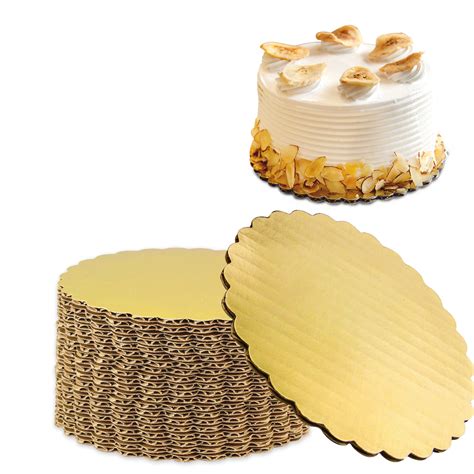 Buy 20 Pack 6” Gold Corrugated Cake Board Laminated Circle