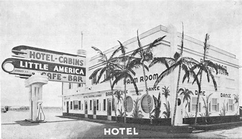 Granger Wyoming Little America Hotel Street View Antique Postcard